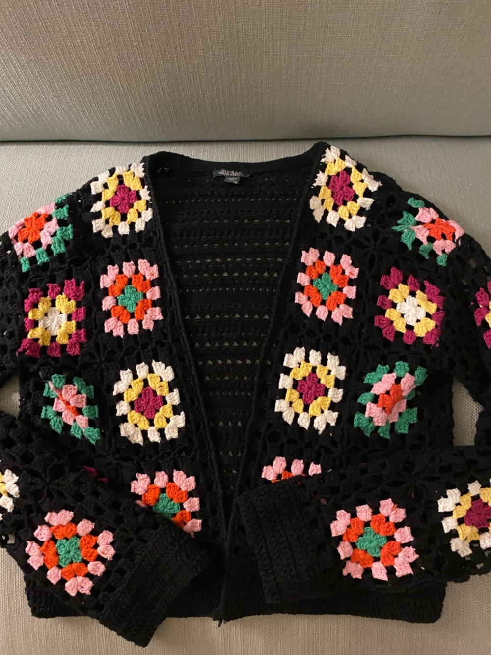 Wild Fable x Target Granny Square Open Knit Cardigan